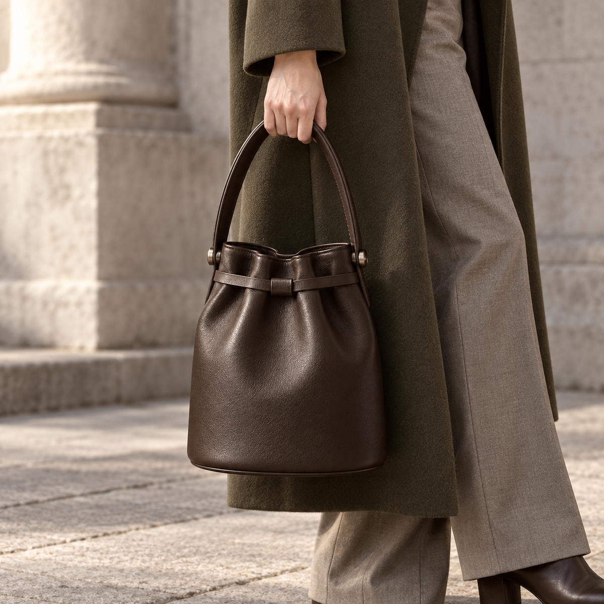 Nox Atelier Bucket Tote lifestyle view