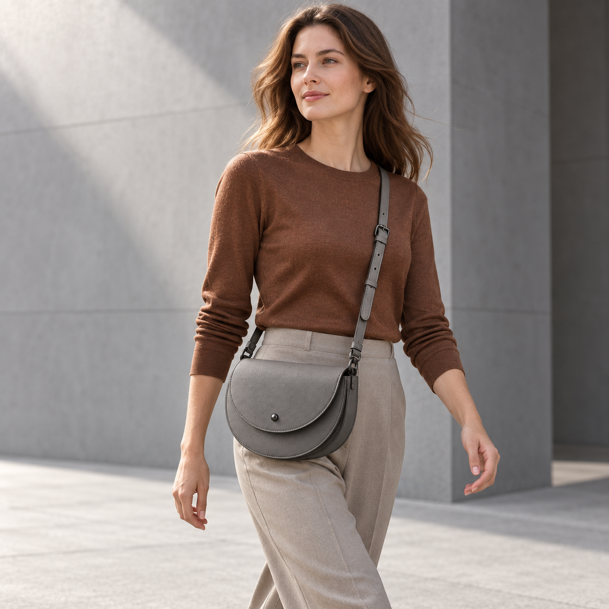 Oris Twin-Arc Crossbody lifestyle view